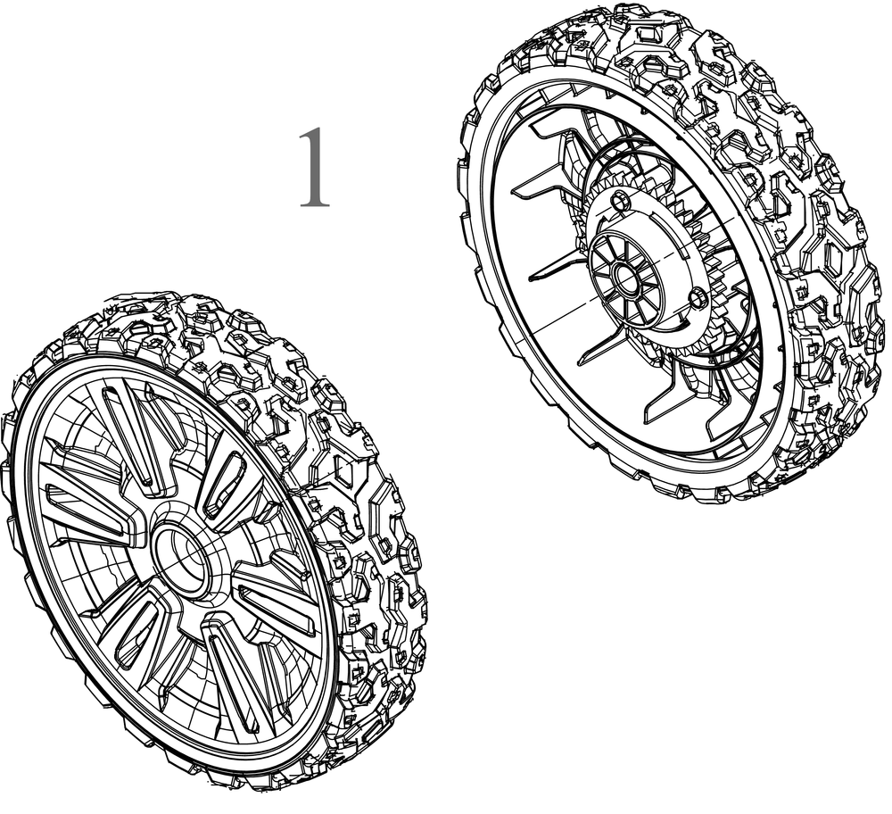 Wheels (9x2) (Drive) Diagram and Parts List for SC900 (12ABR27B710)(2022) Cub Cadet Lawn Mower